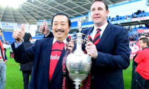 Cardiff City owner Vincent Tan and managerMalky Mackay