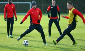 Manchester United Training for champions league