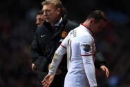 Manchester United manager David Moyes and stiker Wayne Rooney