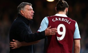 West Ham boss Sam Allardyce and andy carroll