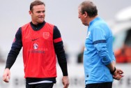 manager Roy Hodgson and Wayne Rooney England