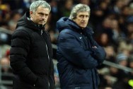Chelsea boss Jose Mourinho and Manchester City manuel pellegrini