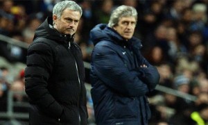 Chelsea boss Jose Mourinho and Manchester City manuel pellegrini