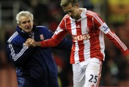 Mark Hughes and Peter Crouch Stoke City