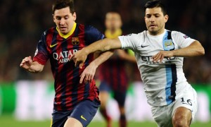 Sergio Aguero Manchester City and Barcelona Lionel Messi