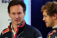 Christian Horner and Sebastian Vettel Red Bull Formula One