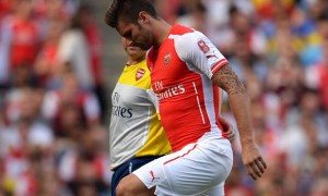Arsenal striker Olivier Giroud ankle injury