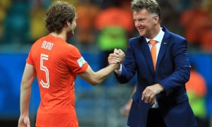 Daley Blind and manager Louis van Gaal