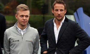 McLaren Formula 1 drivers Jenson Button and Kevin Magnussen