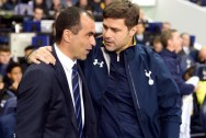 Tottenham Hotspur Mauricio Pochettino and Everton Roberto Martinez