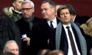 Alan Pardew with Crystal Palace chairman Steve Parish