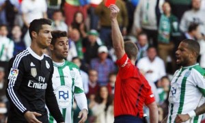 Cristiano Ronaldo Red Card Real Madrid v Cordoba La Liga