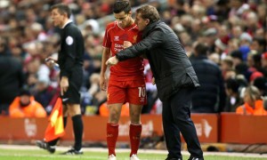 Liverpool boss Brendan Rodgers and Philippe Coutinho