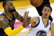 Cleveland Cavaliers v Golden State Warriors Game 2 NBA Finals Curry and Lebron
