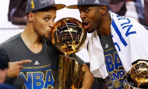 Golden State Warriors Stephen Curry and Andre Iguodala NBA champions