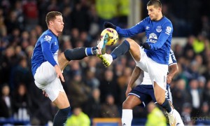 Kevin Mirallas and Ross Barkley Everton