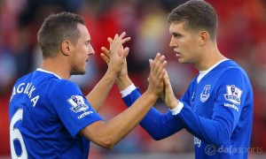 Everton Phil Jagielka and John Stones Premier League