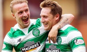 Celtic Kris Commons and Leigh Griffiths