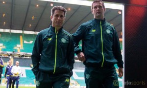 Celtic manager Ronny Deila and assistant coach John Collins