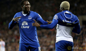 Everton Romelu Lukaku and Arouna Kone