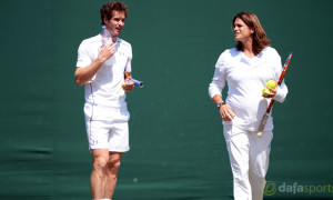 Andy Murray and coach Amelie Mauresmo Tennis
