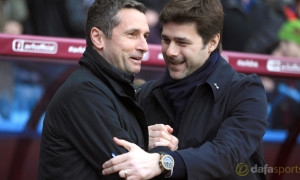 Aston Villa Remi Garde and Tottenham Hotspur Mauricio Pochettino