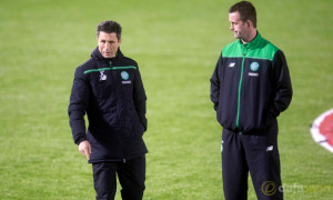 Celtic manager Ronny Deila and assistant John Collins