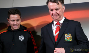 Manchester United manager Louis van Gaal and Ander Herrera