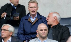 David Moyes watches the match from the stands