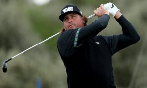 USA's Pat Perez tees off on the second during day two of The Open Championship 2017 at Royal