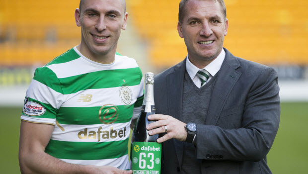 Celtic Scott Brown and manager Brendan Rodgers