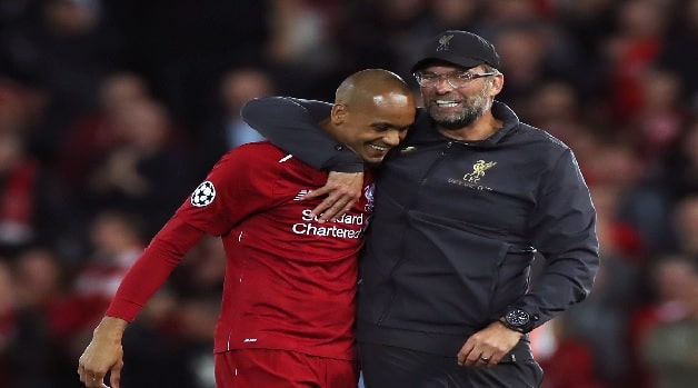 Jurgen Klopp and Fabinho Liverpool