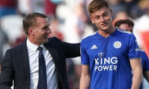Brendan-Rodgers-and-Harvey-Barnes Leicester-City-min
