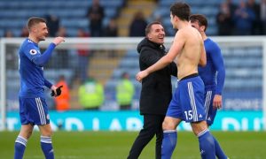 Harry-Maguire-and-Brendan-Rodgers-Leicester-City-min