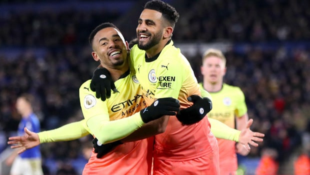 Gabriel Jesus and Riyad Mahrez Man City